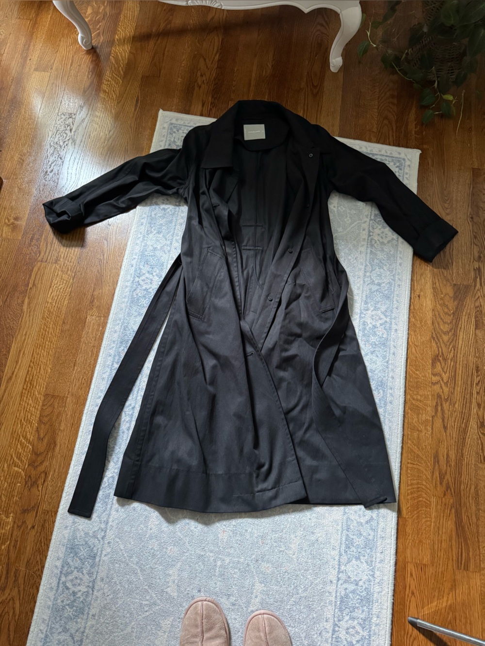 Everlane Black Long Trench Coat